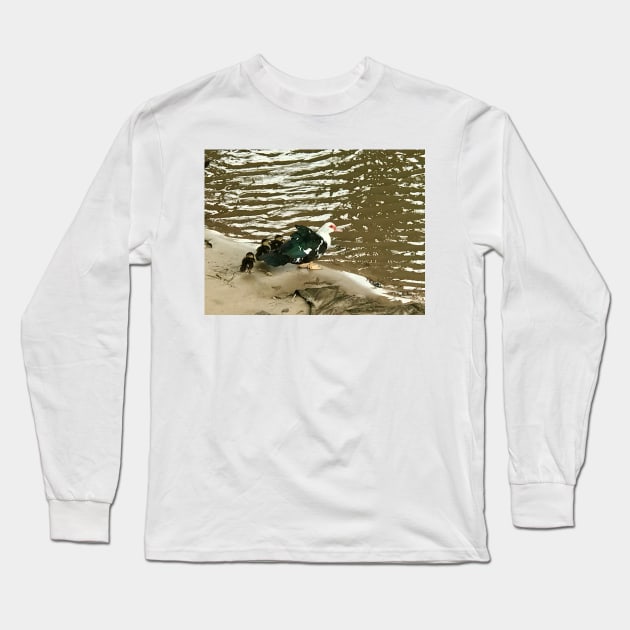 Duck with Ducklings Long Sleeve T-Shirt by ephotocard